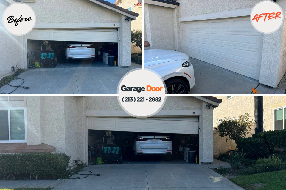 Before and after: garage door repair Council Bluffs, IA